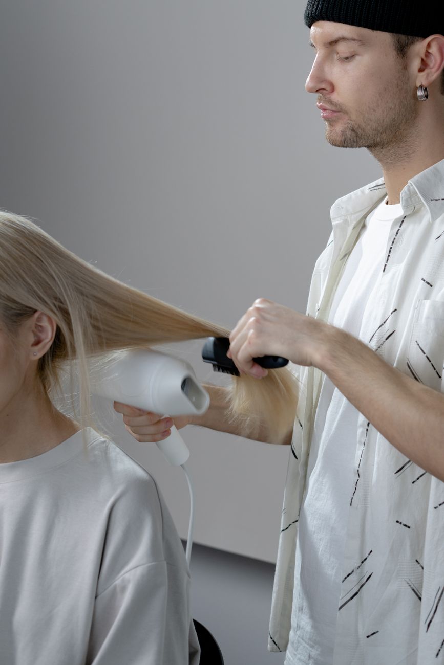Föhn-Styling im Gange